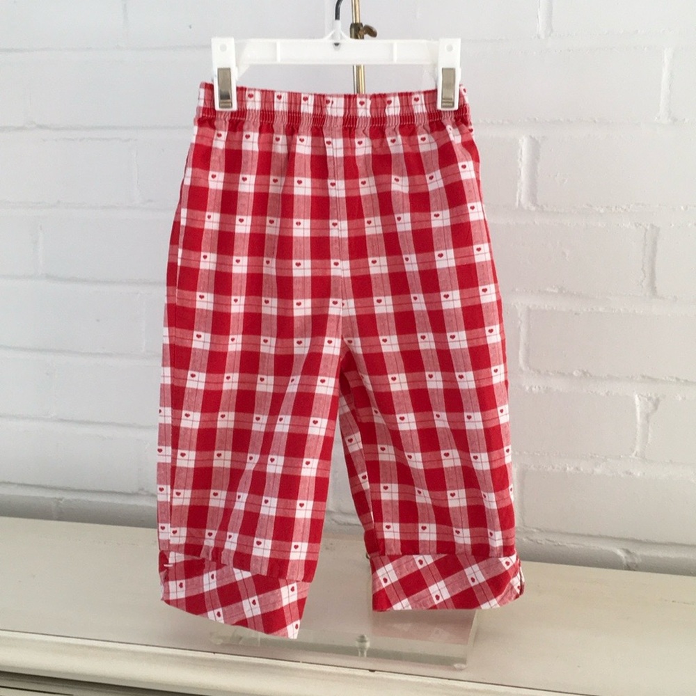 Classic Vintage Red And White Heart Design Pants Size 24 Months
